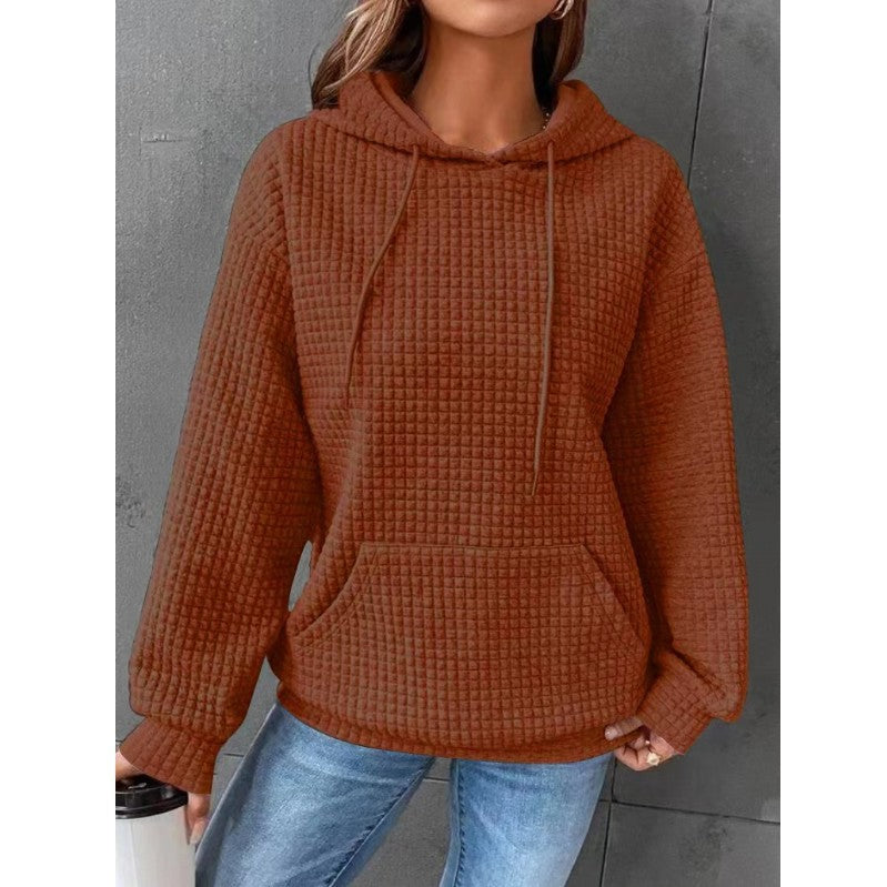 Cozy Women's Quilted Hoodie with Pocket