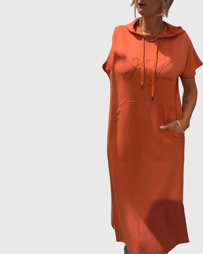 Casual Soft Hooded Sundress for Daily Wear