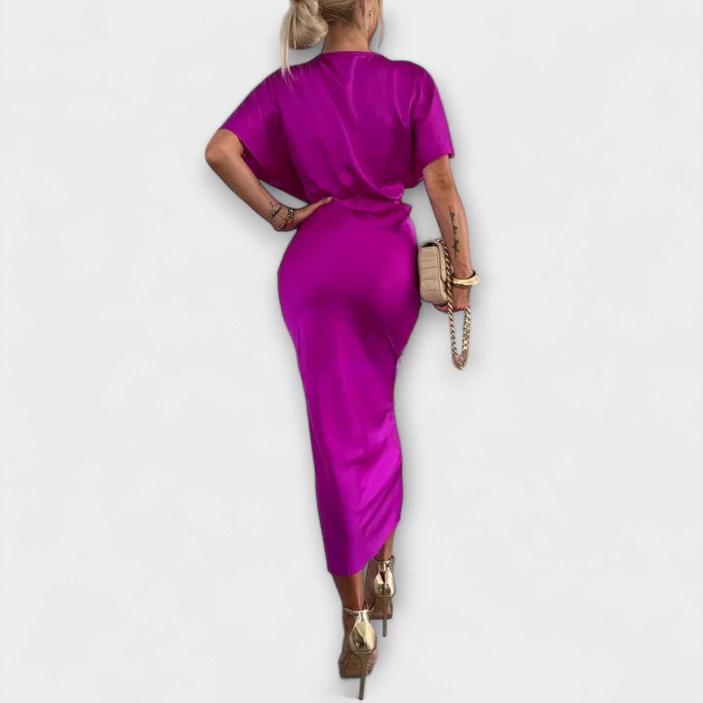 Luxury Velvet V Neck Maxi Evening Dress for Women