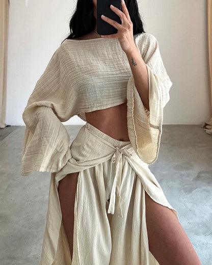 Breathable Cotton Two Piece Outfit