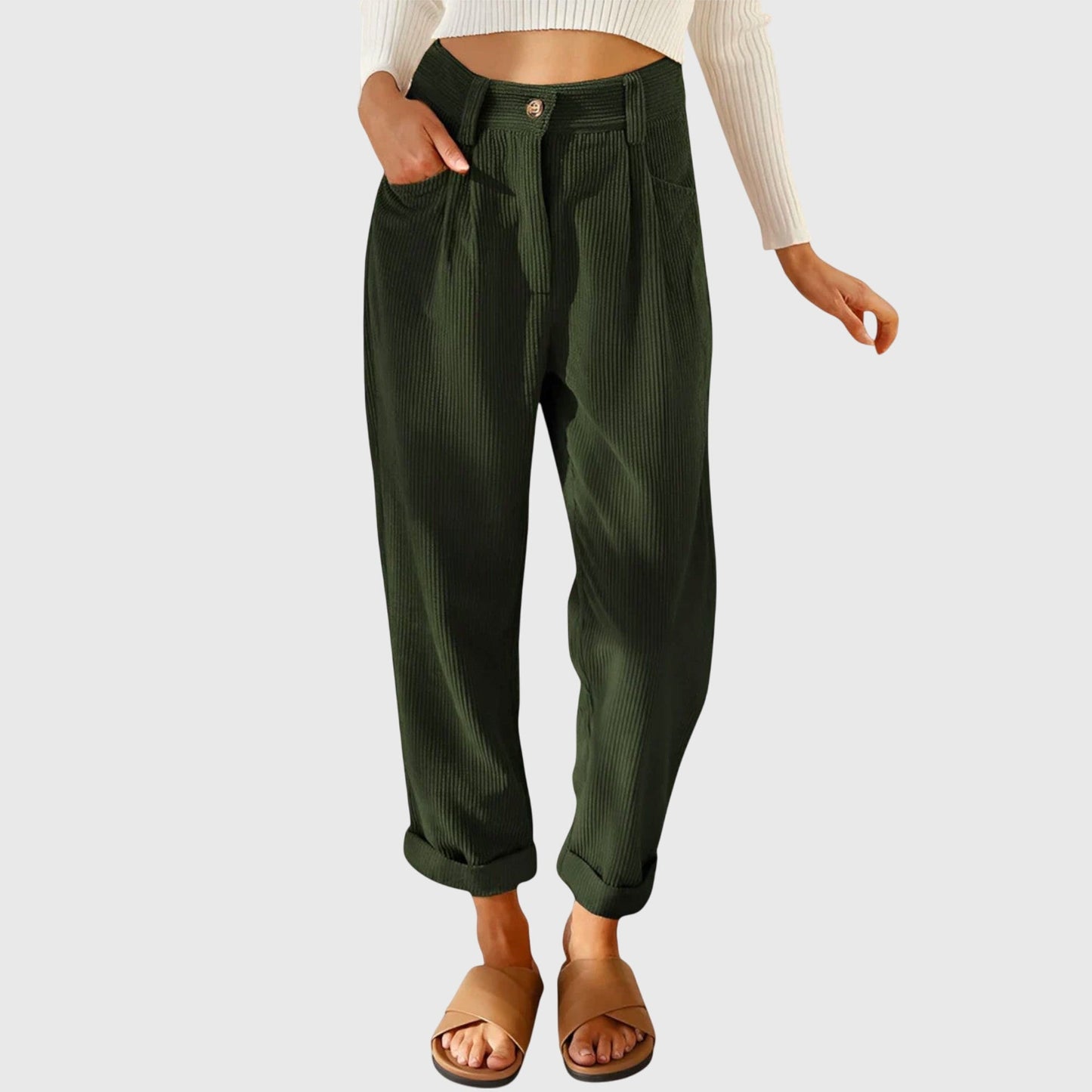 Jana - Slim Fit Corduroy Pants