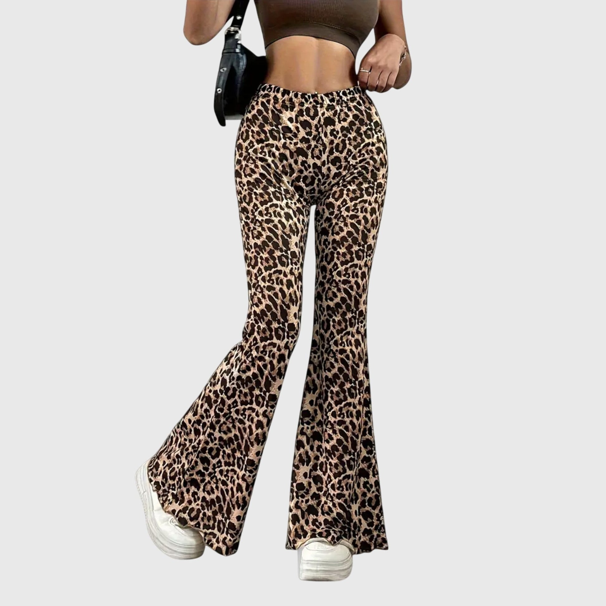 Fashionable Animal Print Wide Leg Pants - Nocini