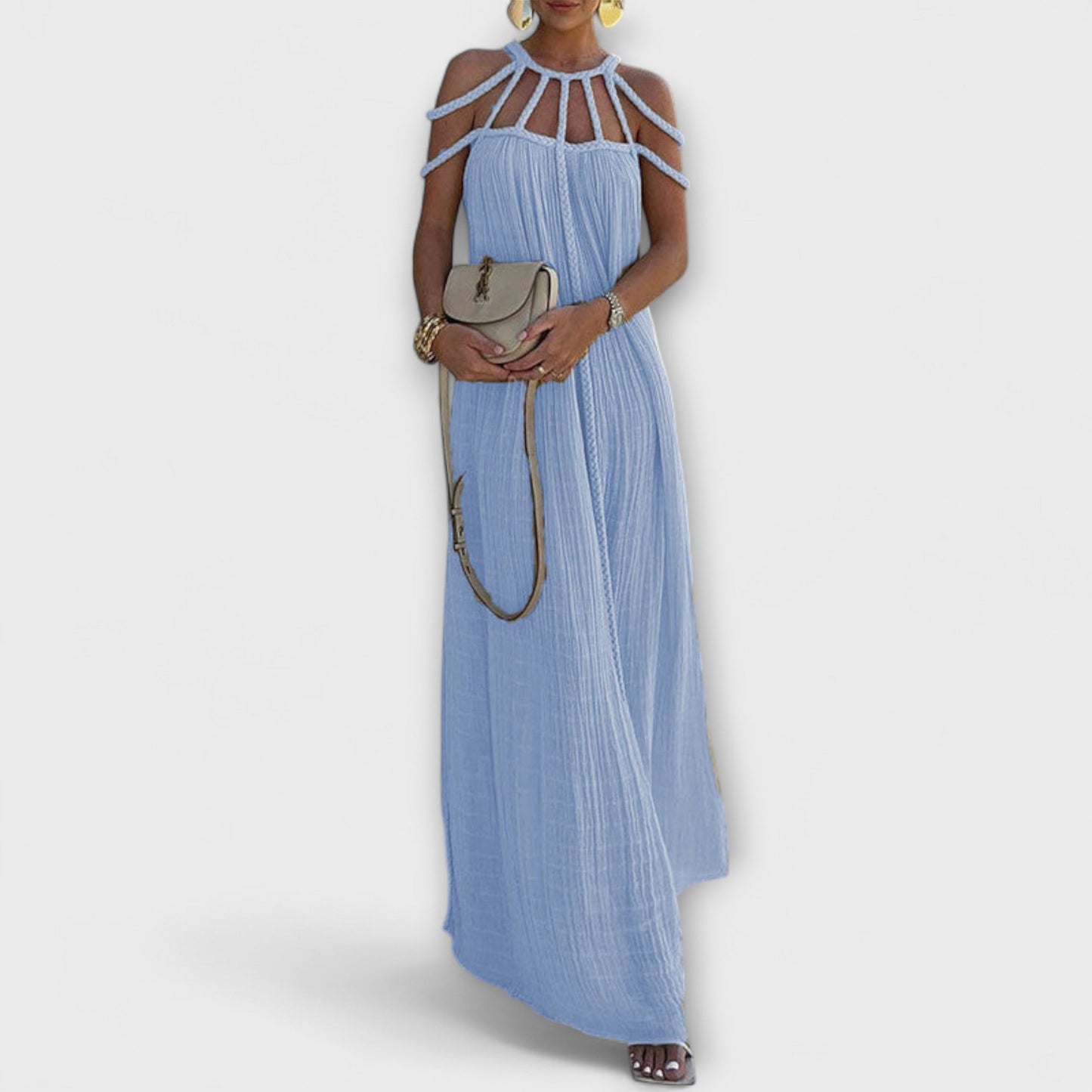Elegant Maxi Dress with Flowy Straps for Women