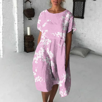 Comfortable Casual Floral Short Sleeve Dress