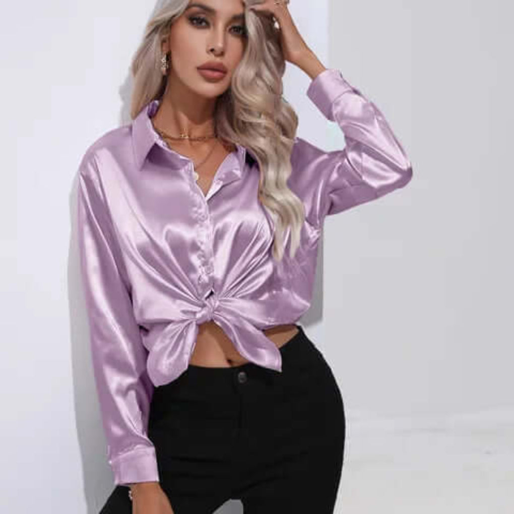 Ladies Soft Flowy Long Sleeve Top