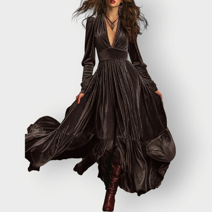 Classic Elegant Velvet Floor Length Dress