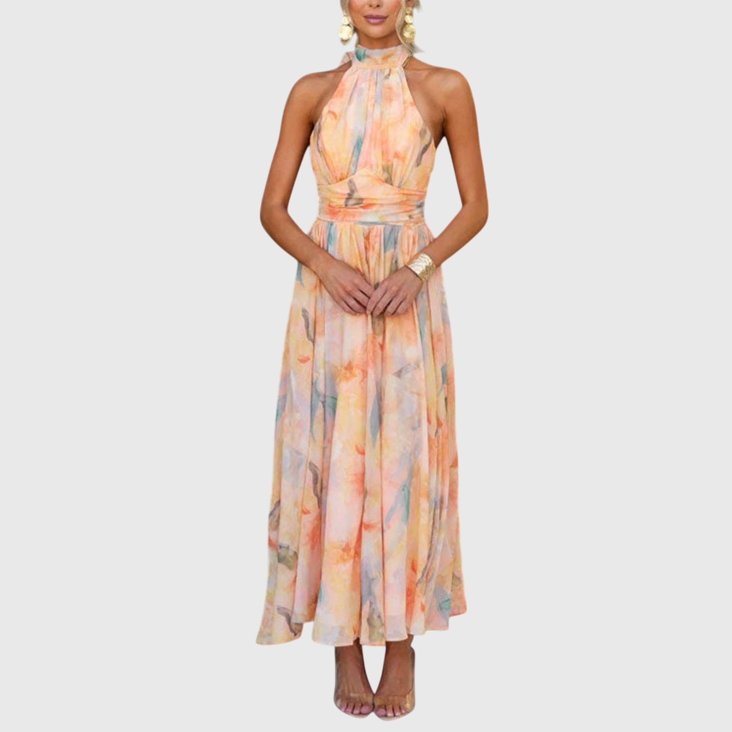 Strapless Floor Length Evening Dress - Olytrend