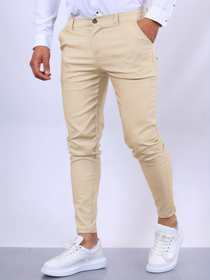 Slim Fit Men's Stretch Trousers Modern Style