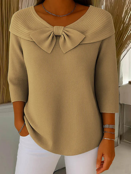 Purple Bow Knit Sweater