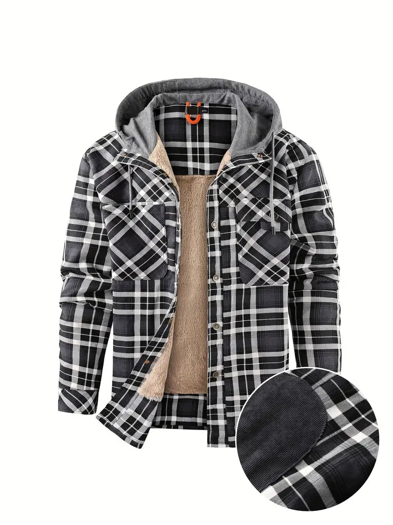 Plaid Hoodie Winter Jacket