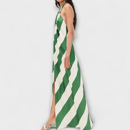 Elegant Strapless Open Back Floor Length Party Dress