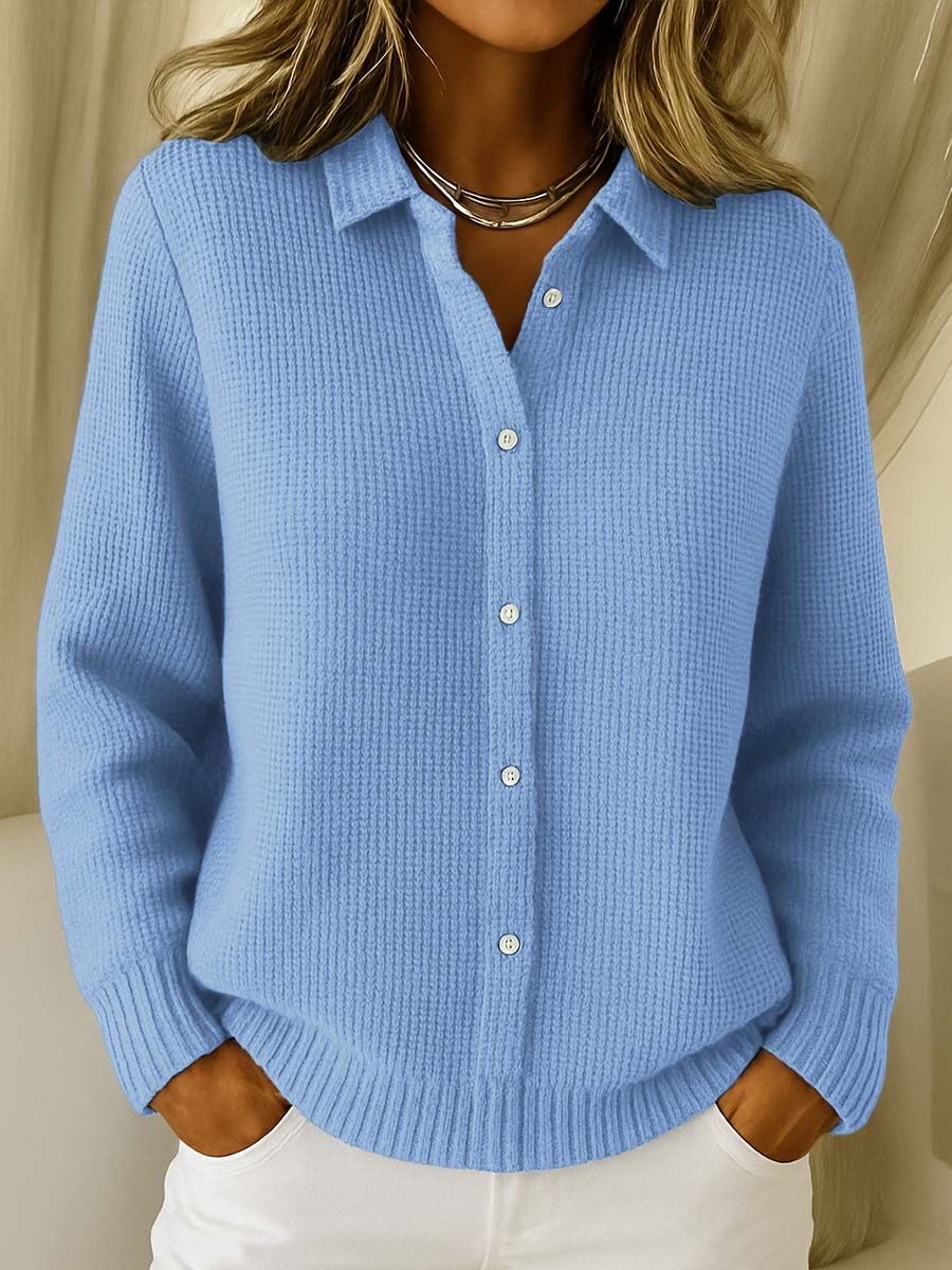 Cozy Cable Knit Button Sweater - Olytrend