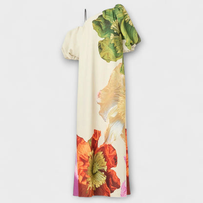 Elegant Long Dress with Off Shoulder Neckline