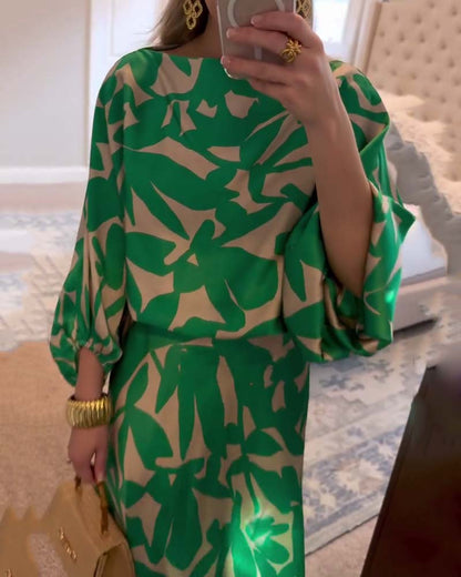 Casual 2-Piece Floral Blouse Set