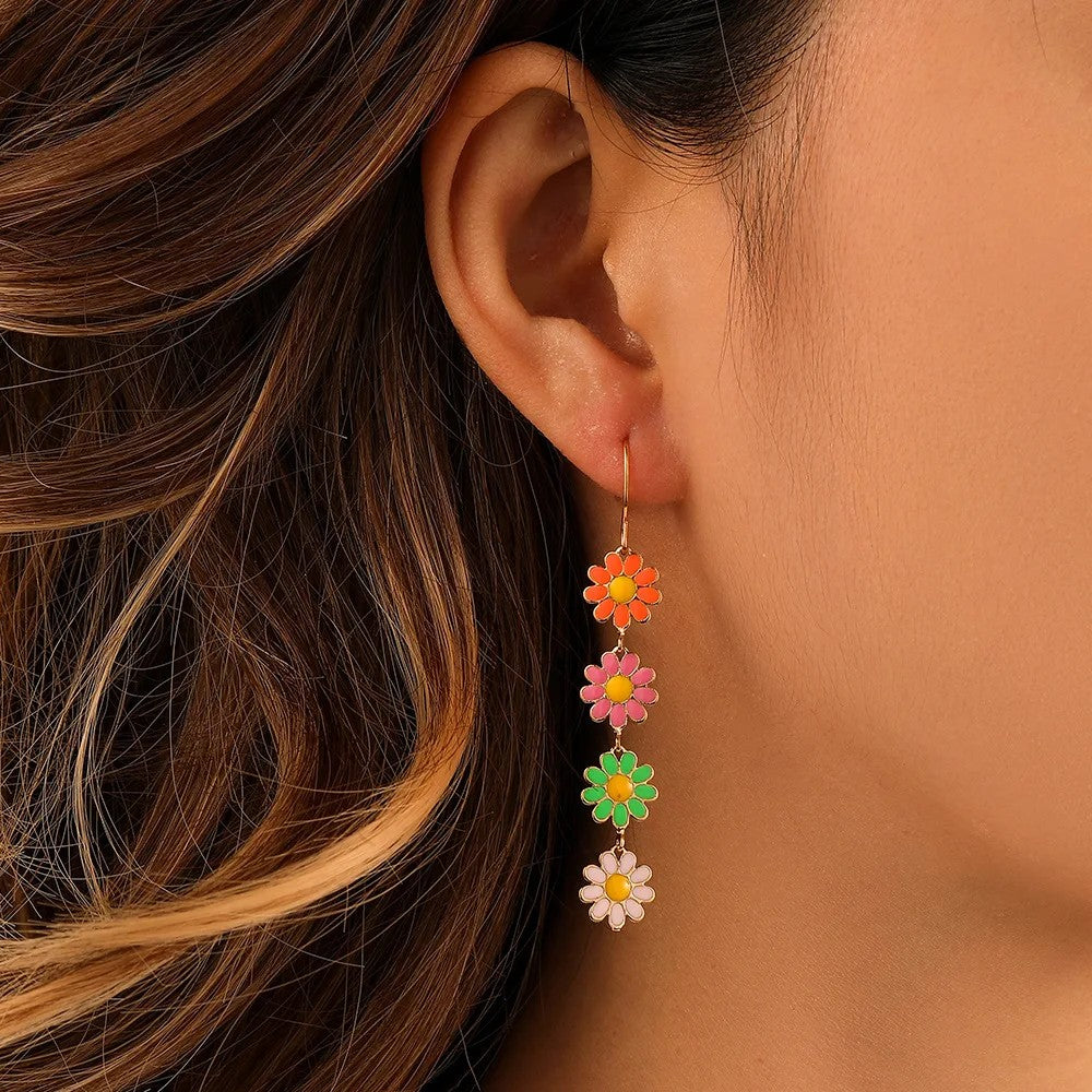 Floral Drop Dangle Earrings