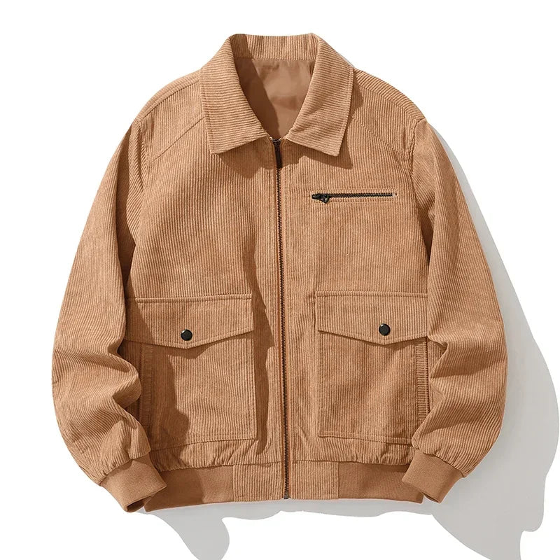 Comfortable Classic Corduroy Men's Bomber Jacket - Nocini