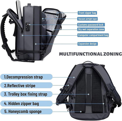 Waterproof Security Travel Bag with Lock & Wet Pocket