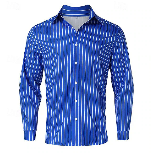 Classic Casual Stripe Dress Shirt