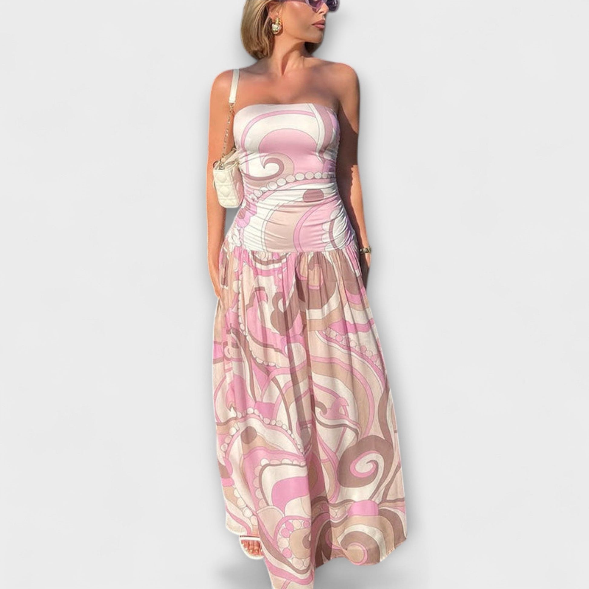 Soft Floral Long Evening Dress for Women - Nocini