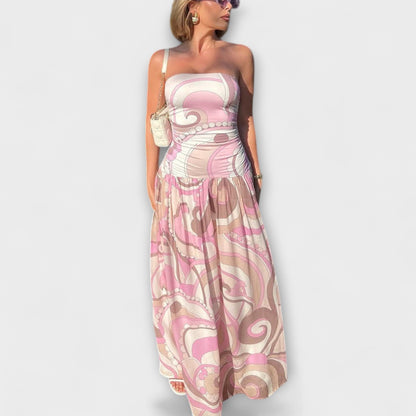 Soft Floral Long Evening Dress for Women - Nocini