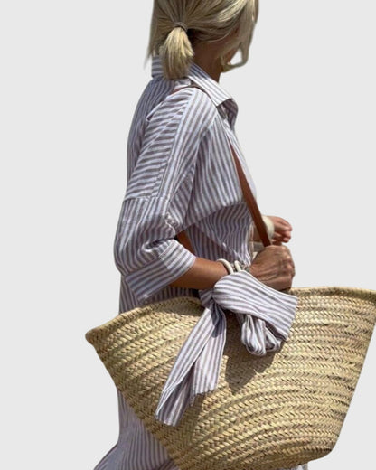 Elegant Classic Stripe Party Dress