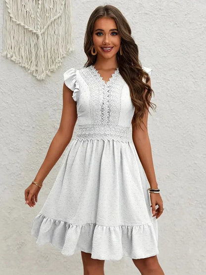 Chic V-Neck A-Line Dress for Women