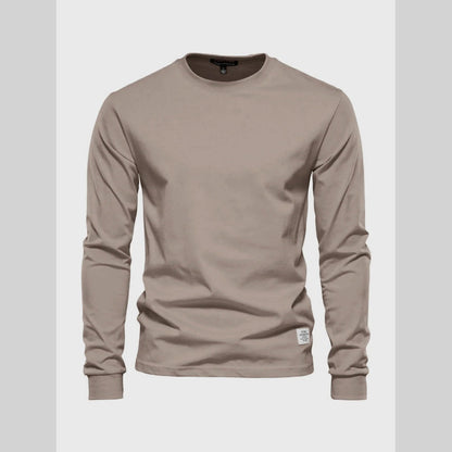 Casual Crew Neck Men's Long Sleeve Tee
