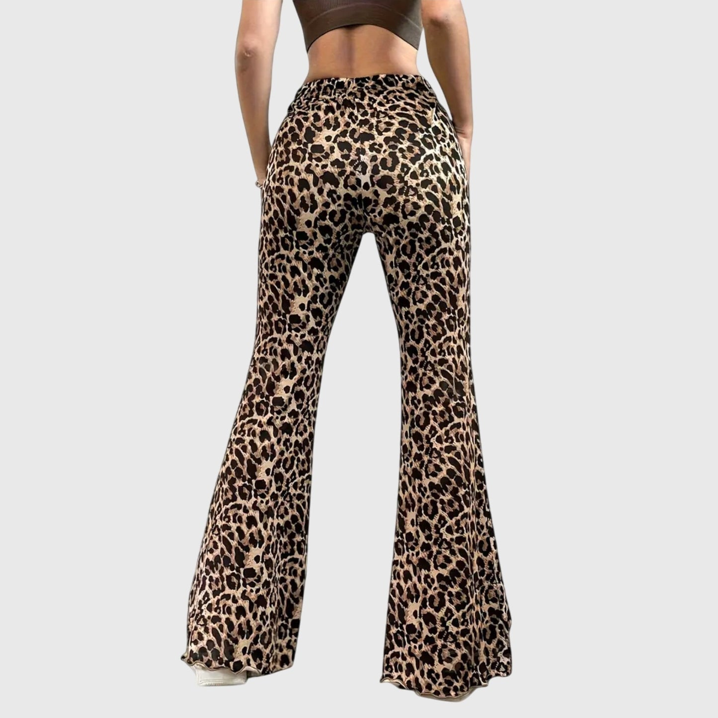 Fashionable Animal Print Wide Leg Pants