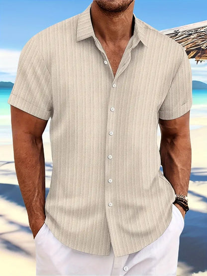 Casual Linen Short Sleeve Men's Shirt - Nocini