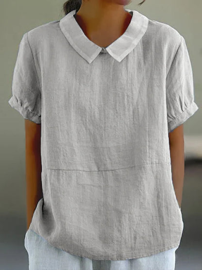 Relaxed Fit Soft Cotton Blend Casual Top