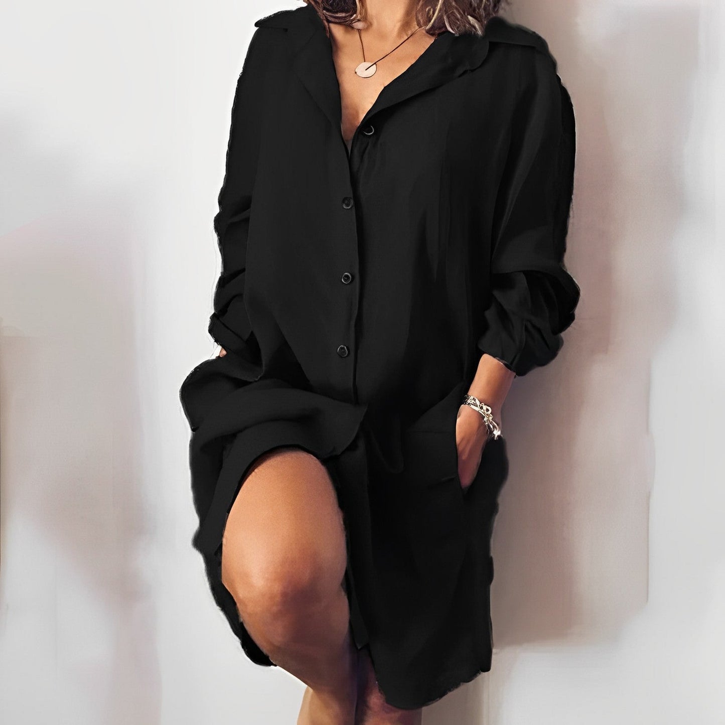 Comfortable Women's Loose Fit Long Sleeve Blouse