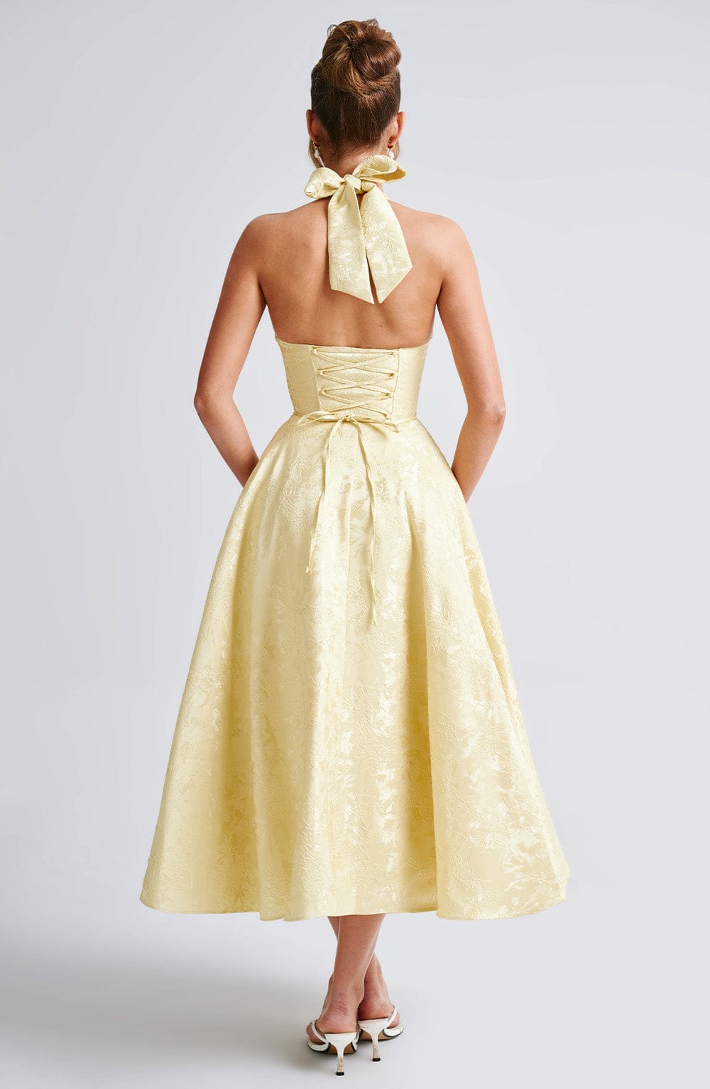 Elegant Midi Halter Neck Dress