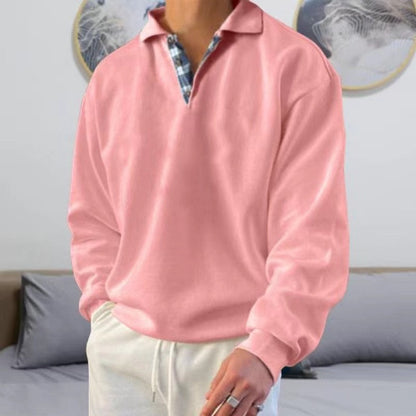 Relaxed Fit Men's Classic Polo Sweater