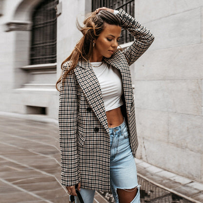 Classic Plaid Jacket For Ladies
