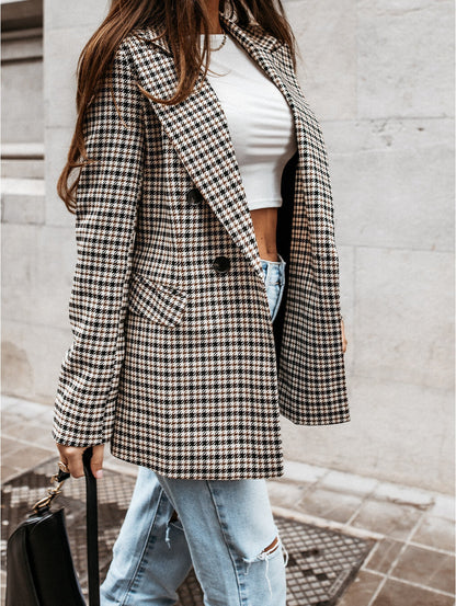Classic Plaid Jacket For Ladies