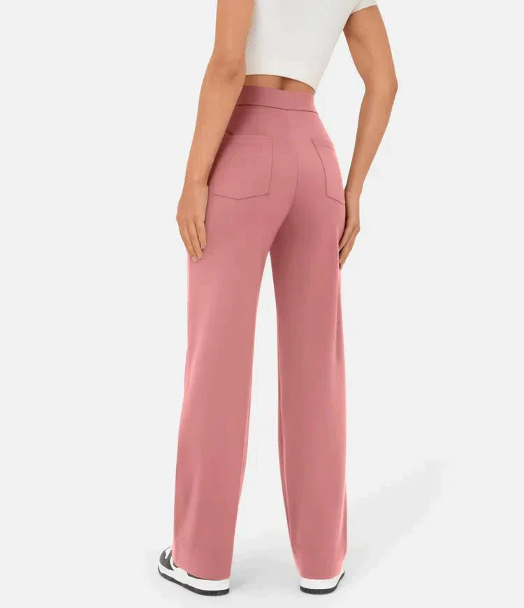 Elastic High Waist Women's Trousers - Isabeau-Green-S-The Livary