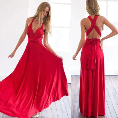 Elastic Wrap Dress - Isla-Red-S-Nora Luxe