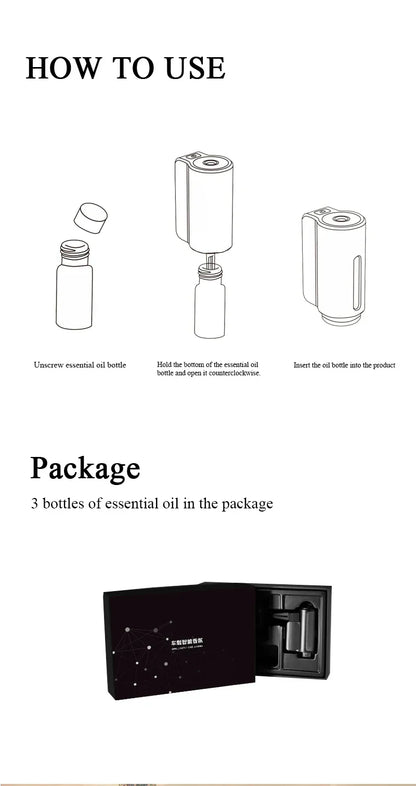 ELECTRIC AROMA DIFFUSER - AIR FRESHENER FOR CAR - USB AIR HUMIDIFIER-With 1st Cologne-Nora Luxe