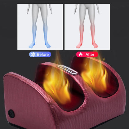 Electric Foot Massager with Heat and Shiatsu Therapy - RelaxFoot-Gold with Remote Control-Nora Luxe