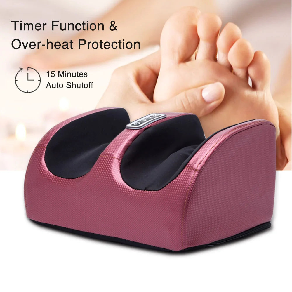 Electric Foot Massager with Heat and Shiatsu Therapy - RelaxFoot-Gold with Remote Control-Nora Luxe