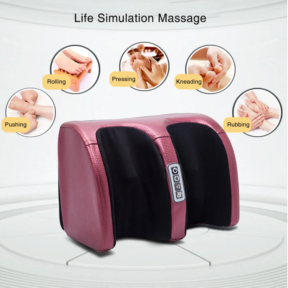 Electric Foot Massager with Heat and Shiatsu Therapy - RelaxFoot-Gold with Remote Control-Nora Luxe