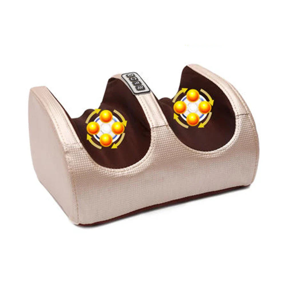 Electric Foot Massager with Heat and Shiatsu Therapy - RelaxFoot-Gold with Remote Control-Nora Luxe