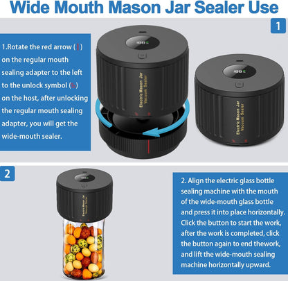 Electric Vacuum Sealer Kit for Mason Jars - SealTight-Black-Nora Luxe