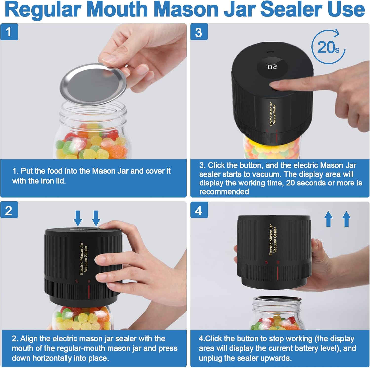 Electric Vacuum Sealer Kit for Mason Jars - SealTight-Black-Nora Luxe