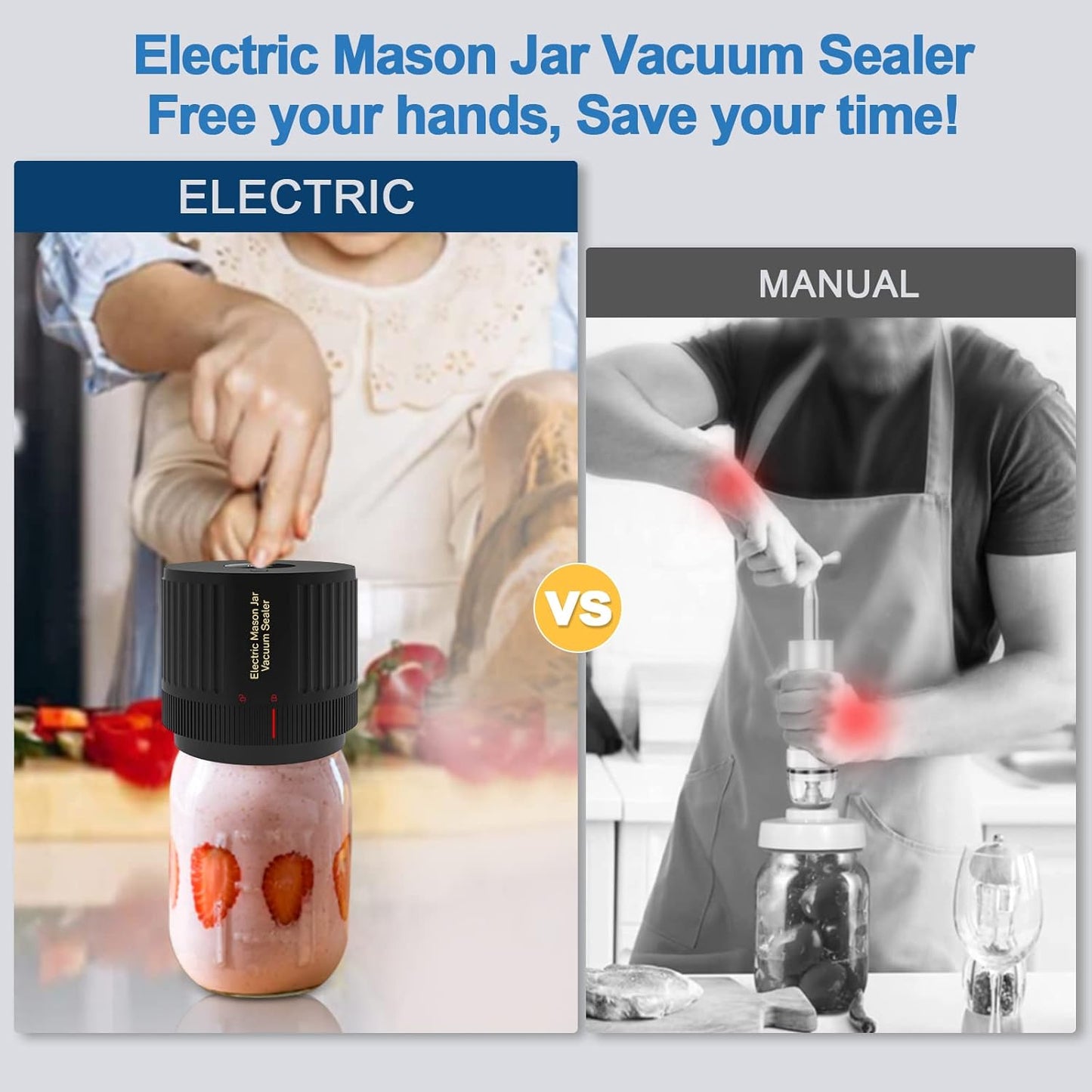 Electric Vacuum Sealer Kit for Mason Jars - SealTight-Black-Nora Luxe