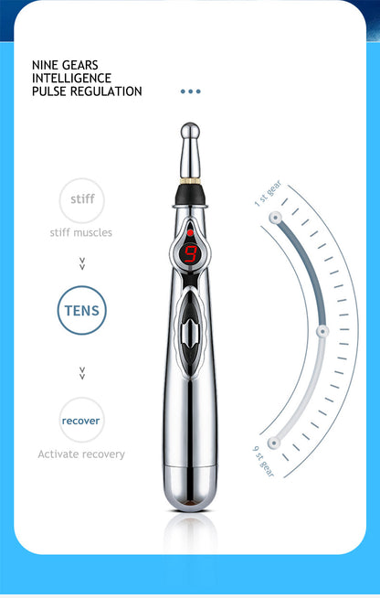 ELECTRONIC ACUPUNCTURE PEN - MERIDIAN ENERGY MASSAGE PEN FOR PAIN RELIEF-2 Heads-Nora Luxe