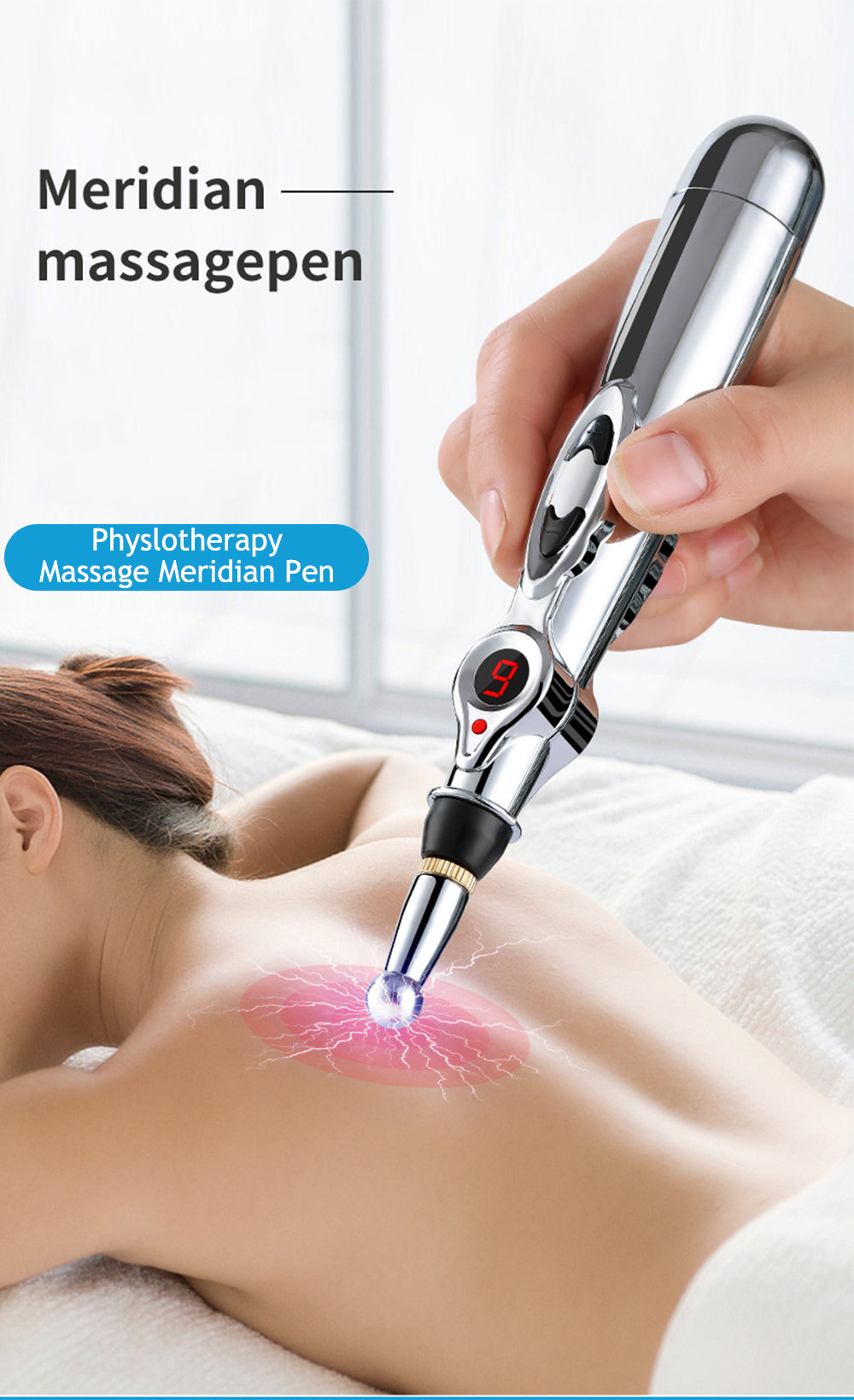 ELECTRONIC ACUPUNCTURE PEN - MERIDIAN ENERGY MASSAGE PEN FOR PAIN RELIEF-2 Heads-Nora Luxe