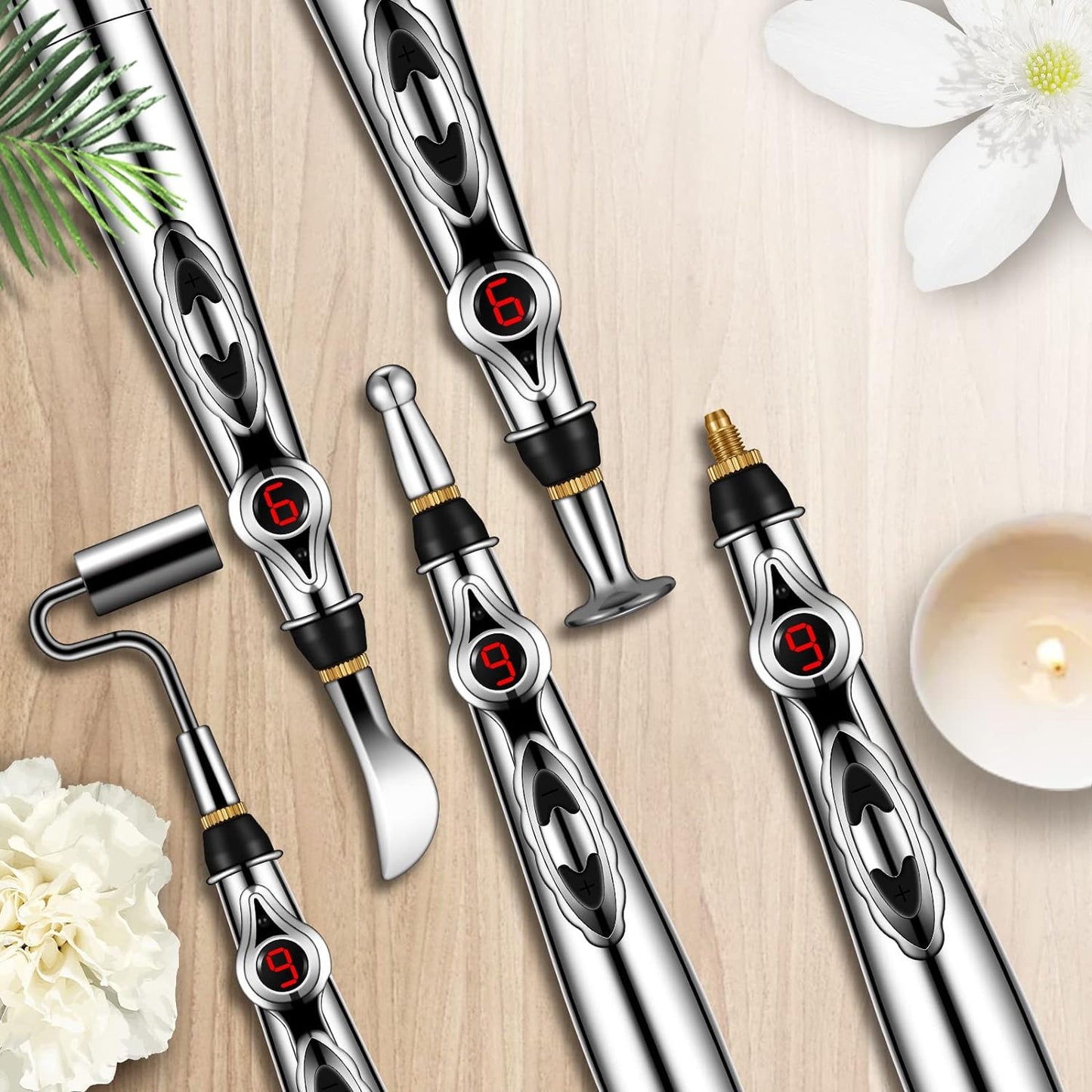 ELECTRONIC ACUPUNCTURE PEN - MERIDIAN ENERGY MASSAGE PEN FOR PAIN RELIEF-2 Heads-Nora Luxe