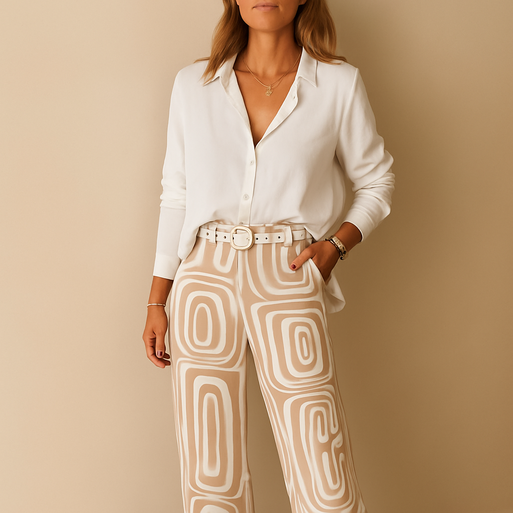 Stylish Women's Blouse and Trousers Suit - Nocini