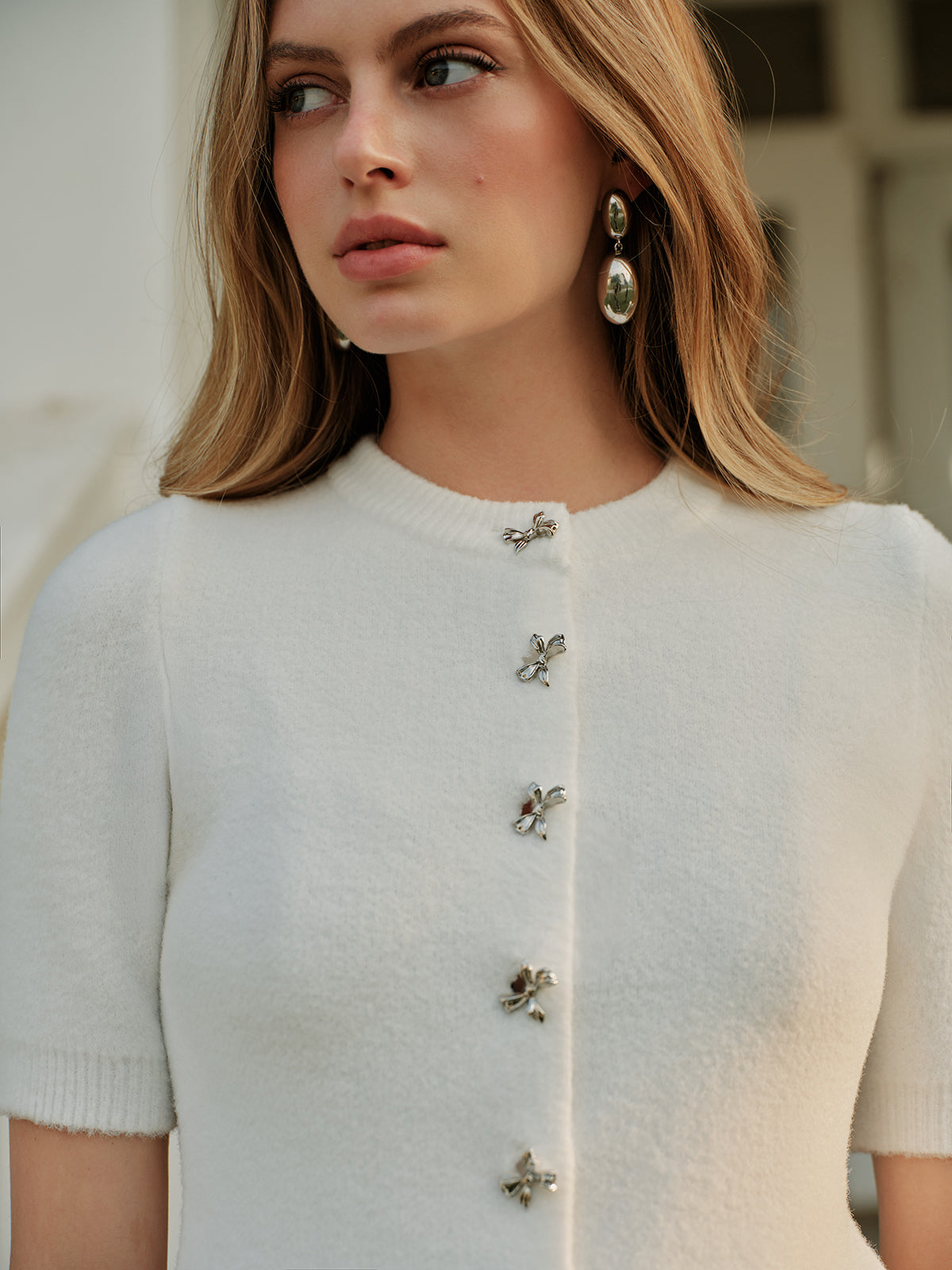Classic Ribbon Front Sweater Top
